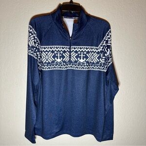 Southern Tide Blue and White Long Sleeve Tee with Classic Style